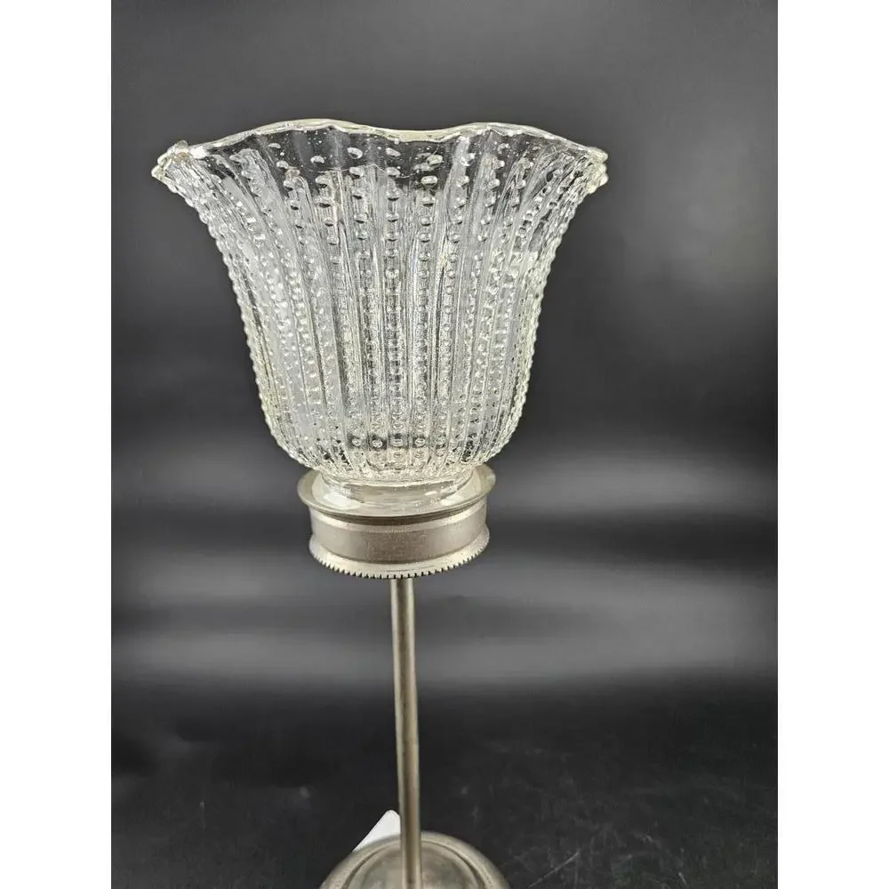 Vintage Hobnail Ribbed Glass Lamp Shades Vanity Sconce Set of 3 Repurpose Trend